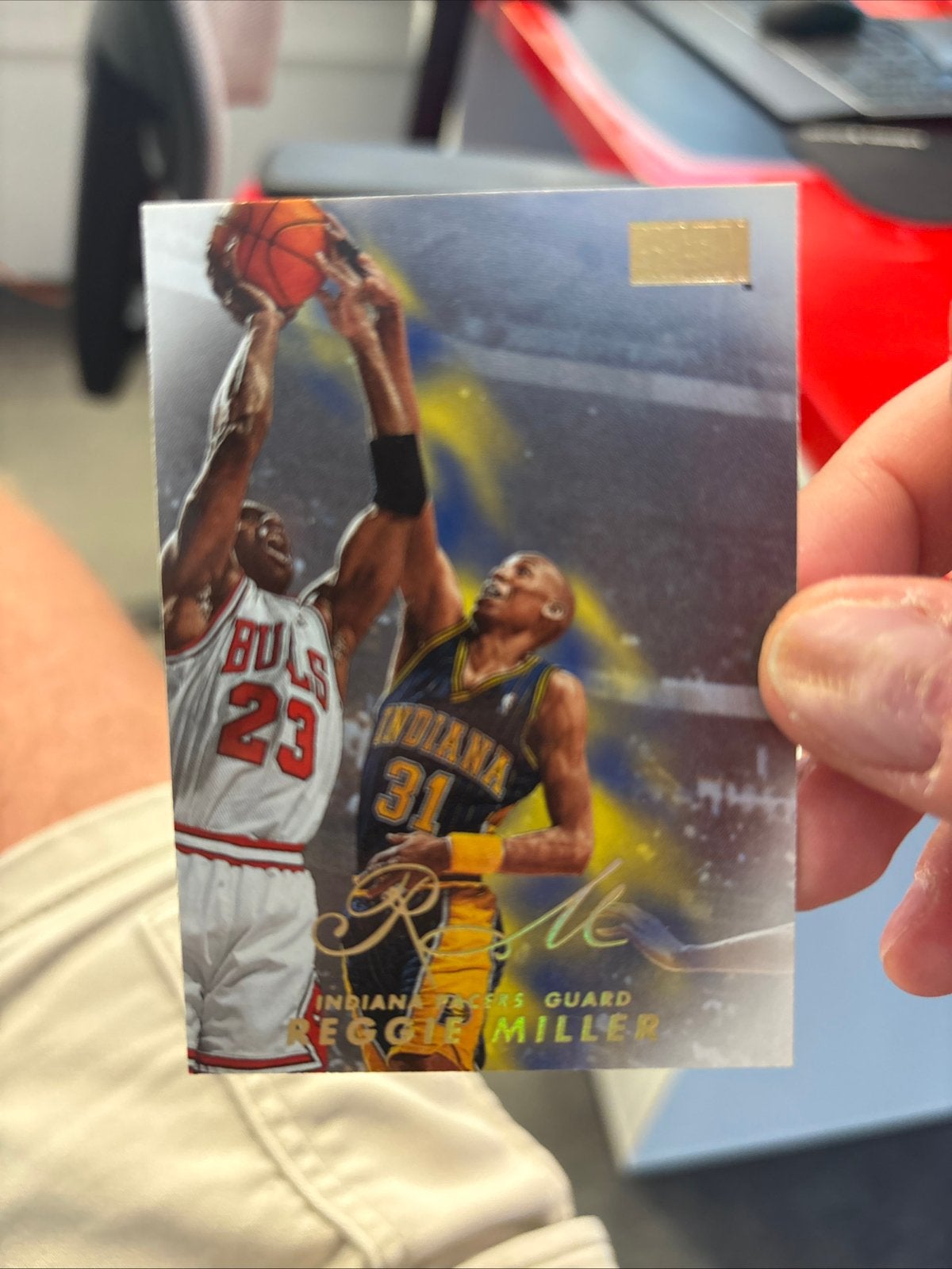 1998 skybox premium Michael Jordan / Reggie Miller, Ophalen of Verzenden, Gebruikt, Plaatje
