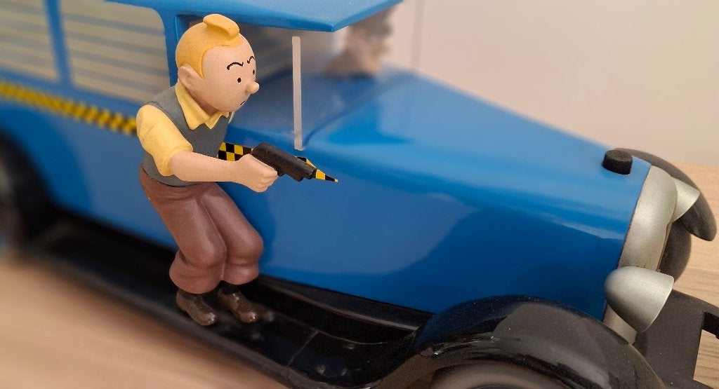 De grote Amerikaanse taxiwagen TINTIN HERGE AROUTCHEFF, Ophalen, Kuifje, Gebruikt, Beeldje of Figuurtje