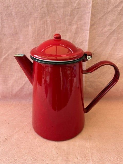 Cafetière rouge en émail, Antiquités & Art, Enlèvement ou Envoi