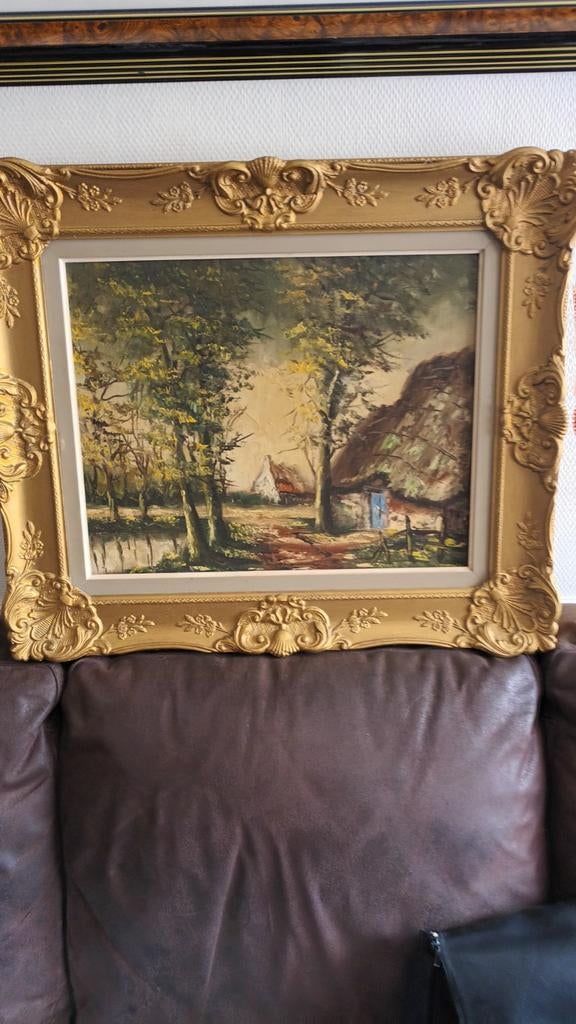 Mooi schilderij oud mooi geschilderd, Antiek en Kunst, Ophalen