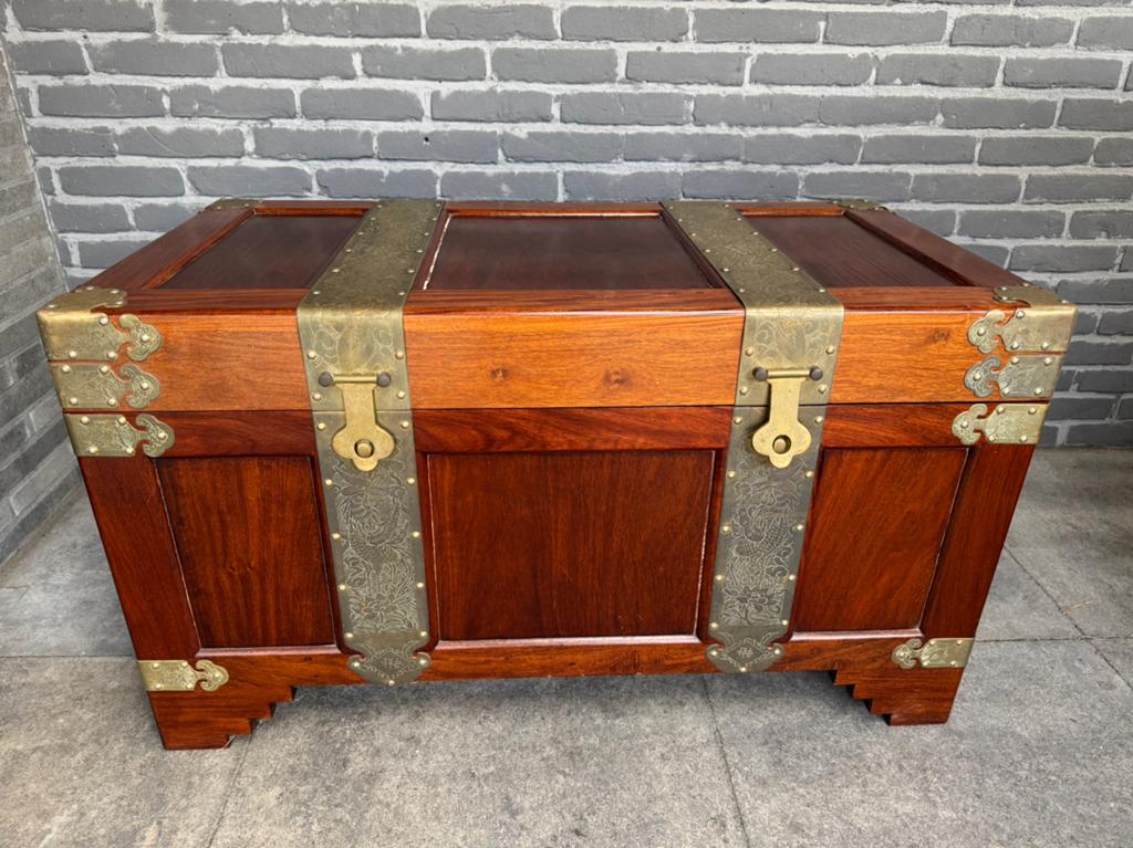 Chinese kamferkist Vintage dekenkist rosewood, Ophalen, Gebruikt