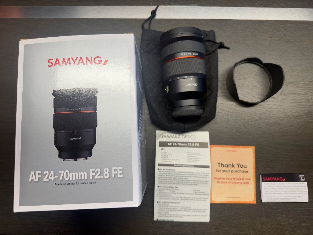 Samyang AF 24-70 F2.8 FE, Ophalen, Sony E-mount, Samyang, Telelens
