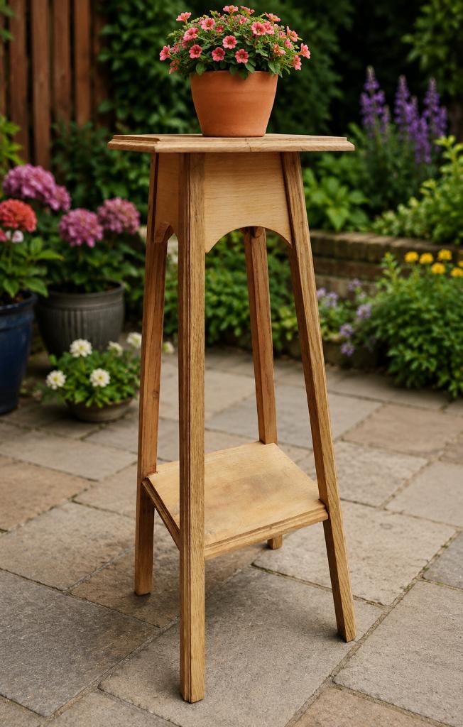 Support pour plante en bois massif - aérogommé, Maison & Meubles, Tables | Tables d'appoint, Comme neuf, 45 à 60 cm, Bois, Enlèvement
