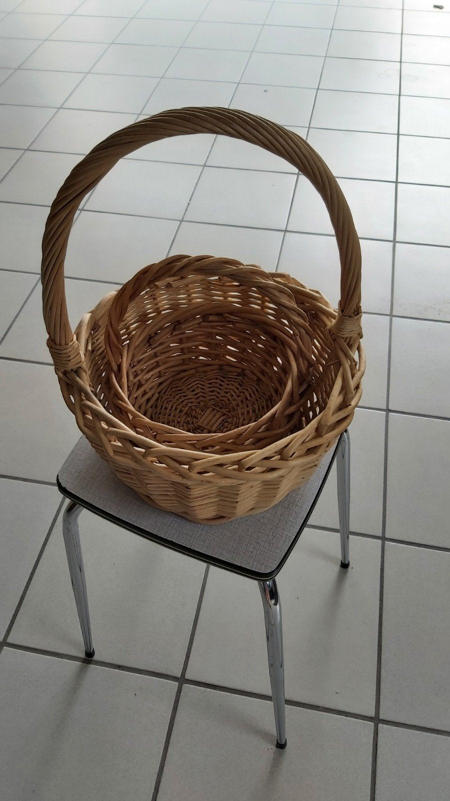 Twee rieten manden met hendel, Huis en Inrichting, Ophalen, Riet, Mand, Gevlochten