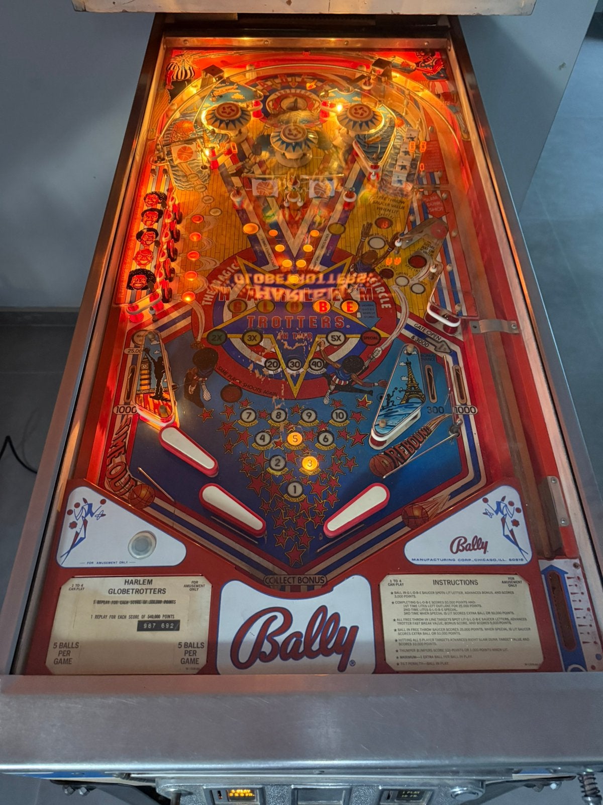 Flipper Bally Harlem Globetrotters, Collections, Enlèvement, Utilisé, Électronique, Bally