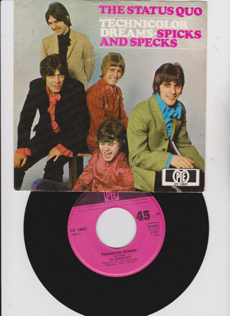 The Status Quo – Technicolor Dreams   1968  Psych Rock, Enlèvement ou Envoi, Pochette photo, Single, Comme neuf