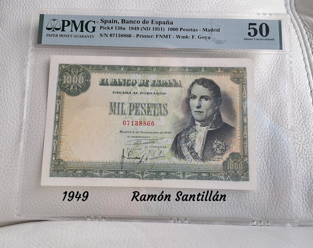 Spanje 1000 Pesetas 1949 - Pmg-50, Verzenden, Overige landen, Los biljet