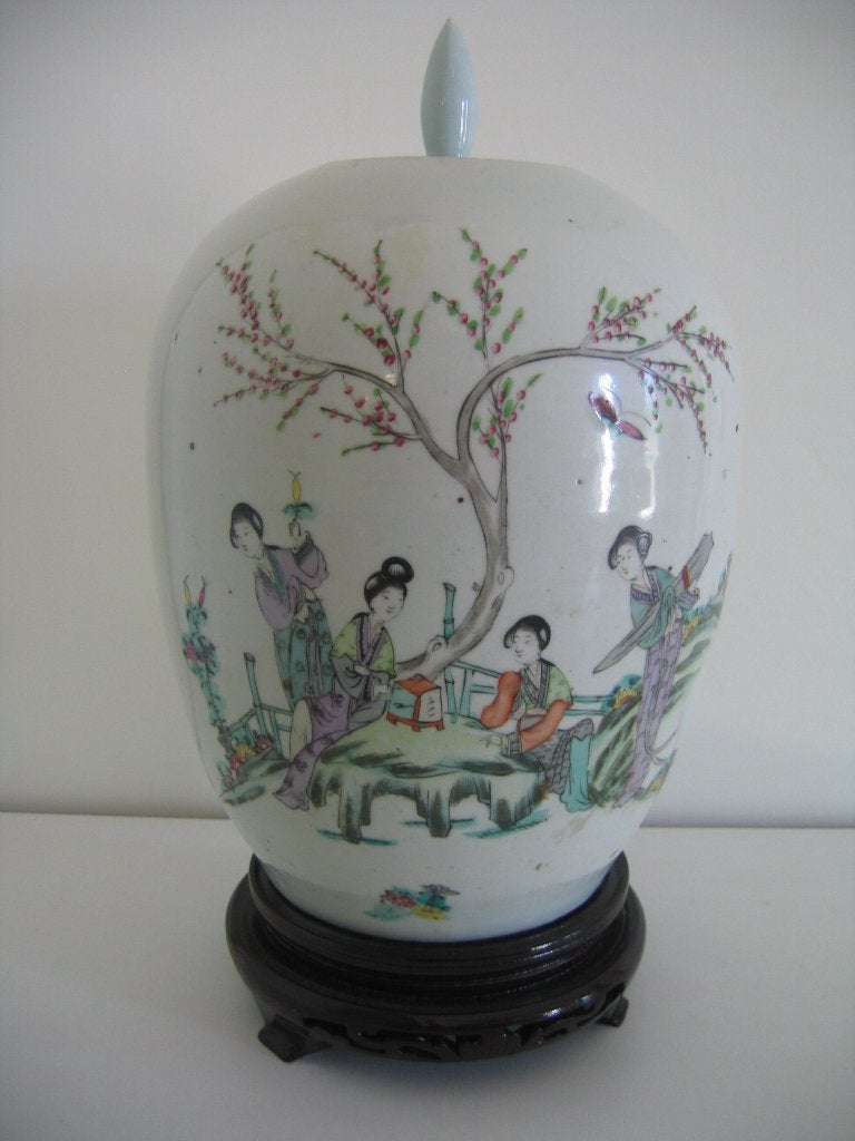 Antieke porseleinen Chinese gemberpot  -  2030, Antiek en Kunst, Kunst | Niet-Westerse kunst, Ophalen, Wit, Overige materialen