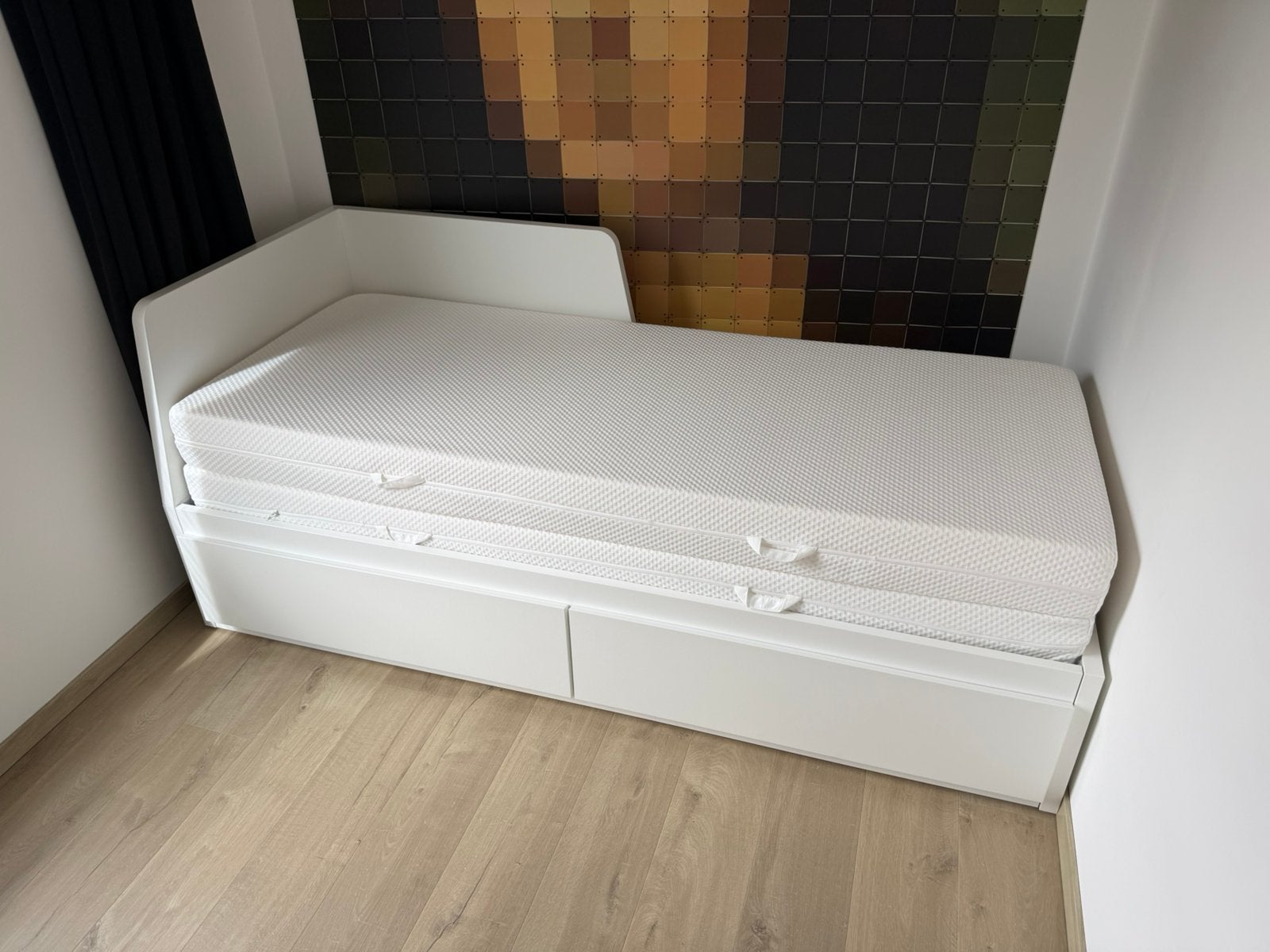 Lit banquette/convertible Flekke Ikea, Maison & Meubles, Comme neuf, 200 cm, Blanc, Deux personnes