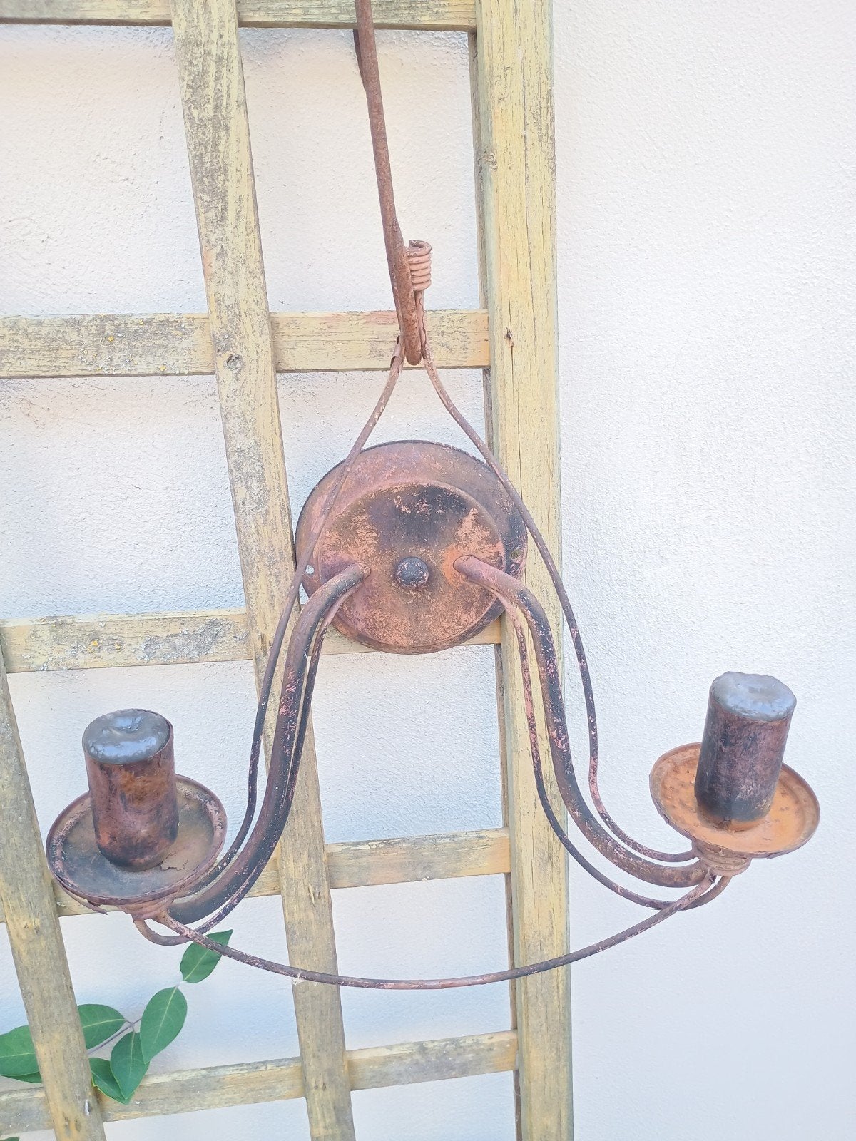 kandelaar verweerd voor aan wand, Tuin en Terras, Ophalen