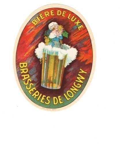 Etiquette de bière de luxe Brasseries de Longwy, Collections, Enlèvement ou Envoi, Neuf, Panneau, Plaque ou Plaquette publicitaire