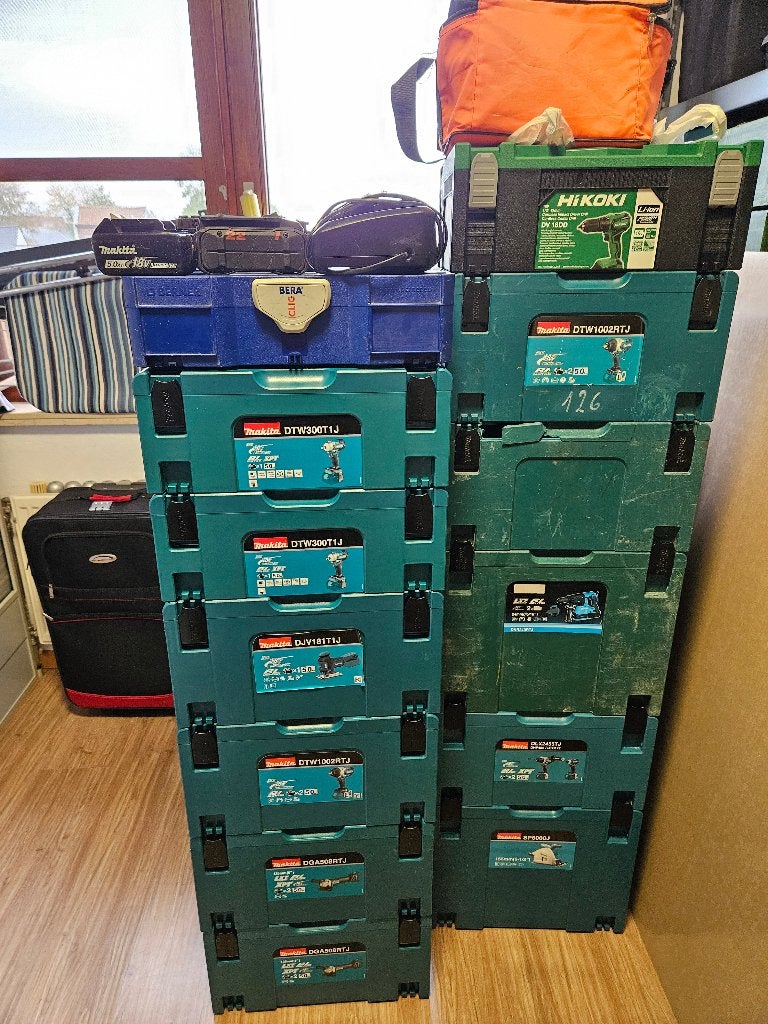 ÉTUIS Makita Hilti DeWalt Bosch et incrustations Makita Mbox, Bricolage & Construction, Enlèvement, Utilisé