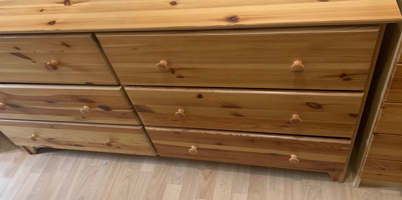 Commode en pin massif 6 tiroirs, Maison & Meubles, Armoires | Commodes, Enlèvement, Utilisé, Pin