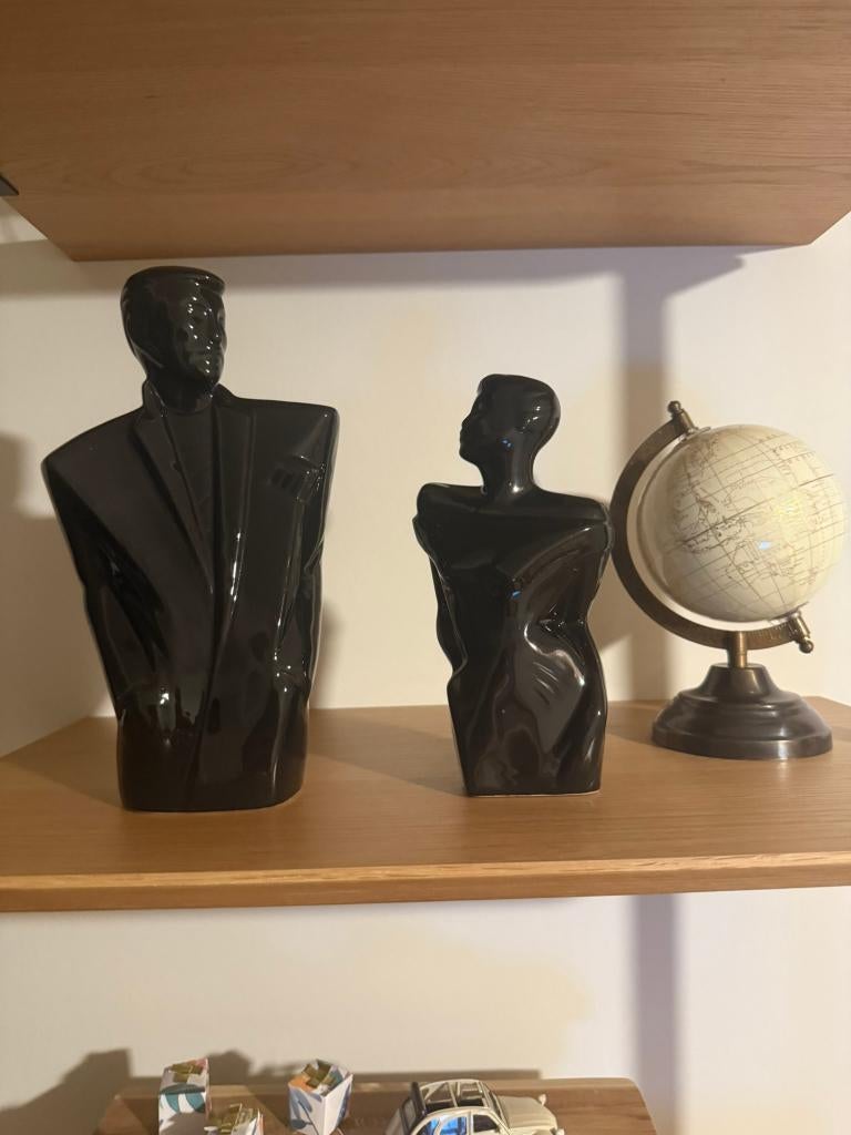 Koppel man en vrouw, torso. Jaren '80  stijl van L Balkwill, Verzamelen, Beelden en Beeldjes, Gebruikt, Mens, Ophalen of Verzenden