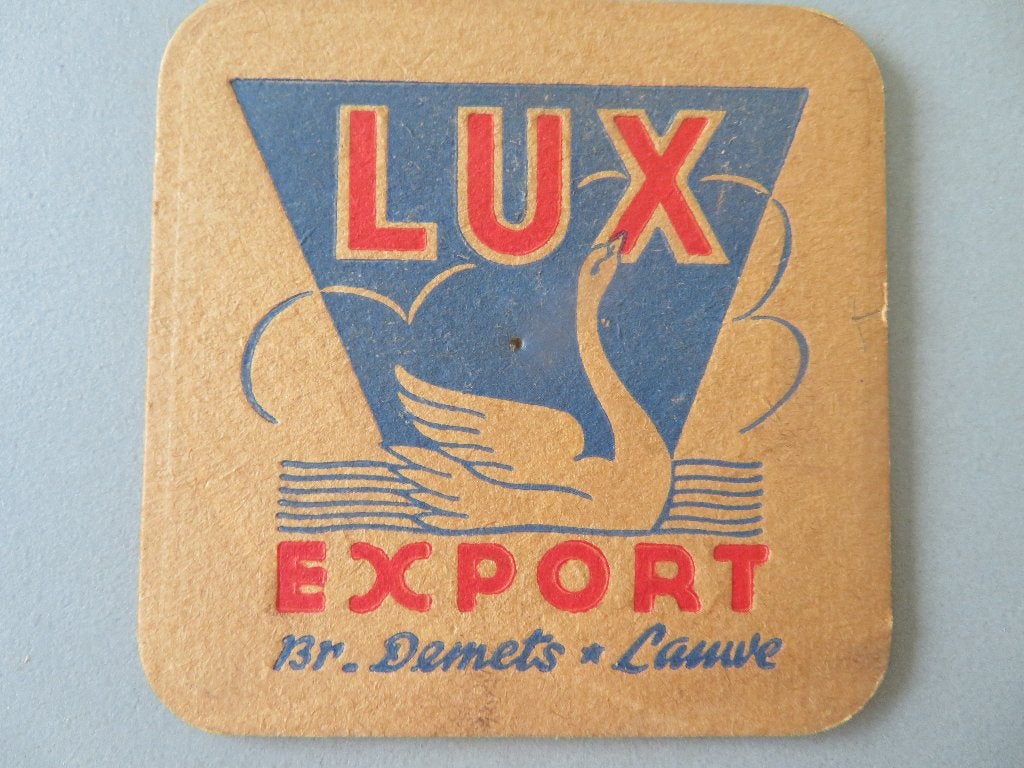 oud bierviltje LUX Export brouwerij Demets Lauwe, Ophalen of Verzenden, Zo goed als nieuw, Viltje(s), Overige merken