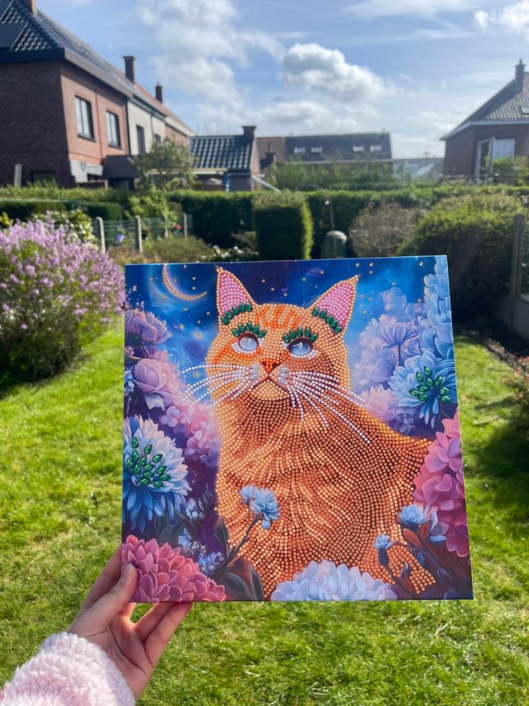Peinture au diamant terminée (chat), Maison & Meubles, Enlèvement ou Envoi, Fait main, Bois, Neuf