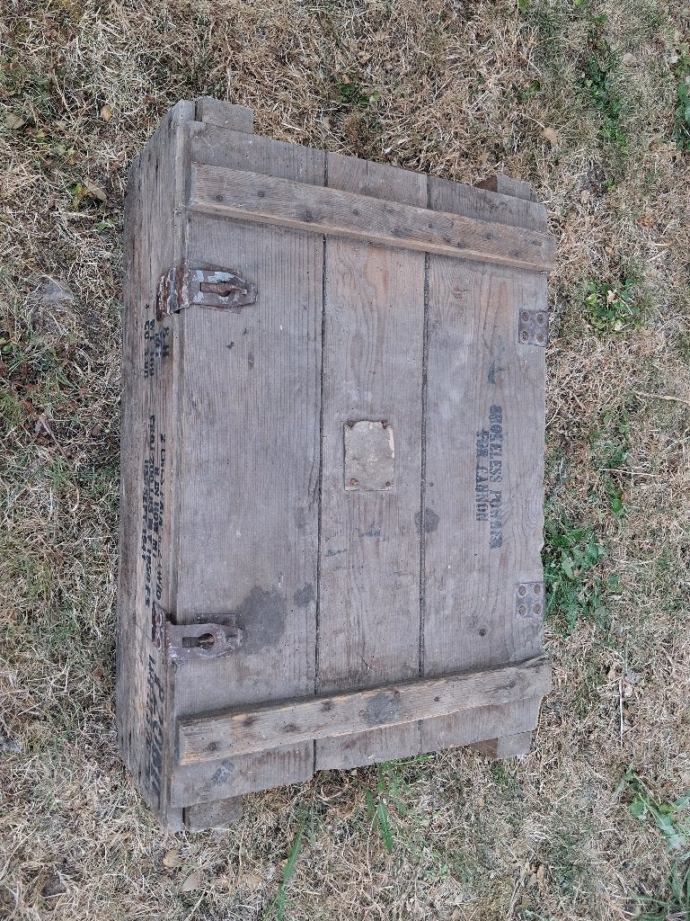 Koffer voor Houwitzer M1 uit 1944, Verzamelen, Ophalen, Landmacht, Kist of Geocache