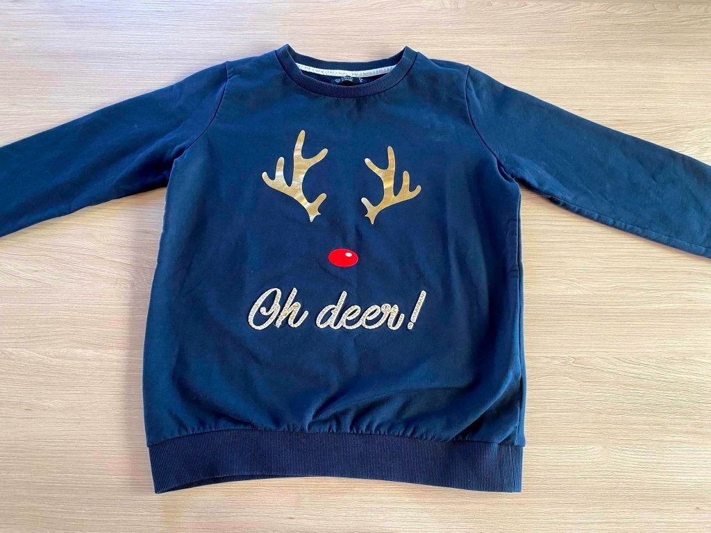 Blauwe kersttrui - Bel & Bo - maat Small / S, Blauw, Bel & Bo, Ophalen of Verzenden, Zo goed als nieuw