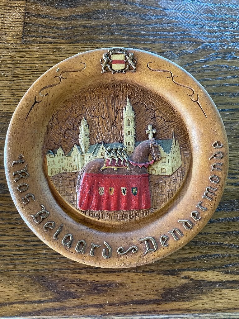 Assiette murale décorative en bois 't ros carillon, Enlèvement