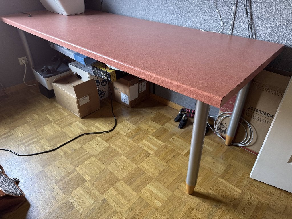 Groot bureau / werktafel 190x80 cm (met stekkerblok), Huis en Inrichting, Ophalen, Stopcontact, 80 cm, Gebruikt