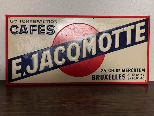 Blikken reclamebord Koffie E Jacqmotte, Brussel, Antiek en Kunst, Ophalen
