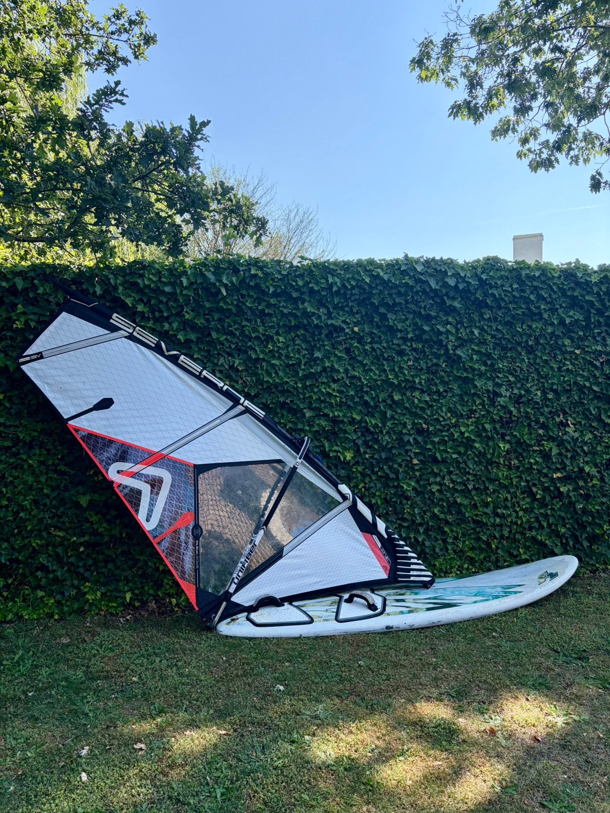 windsurf kinderzeil + mast + giek, Watersport en Boten, Windsurfen, Ophalen, Zo goed als nieuw, Severne, Giek