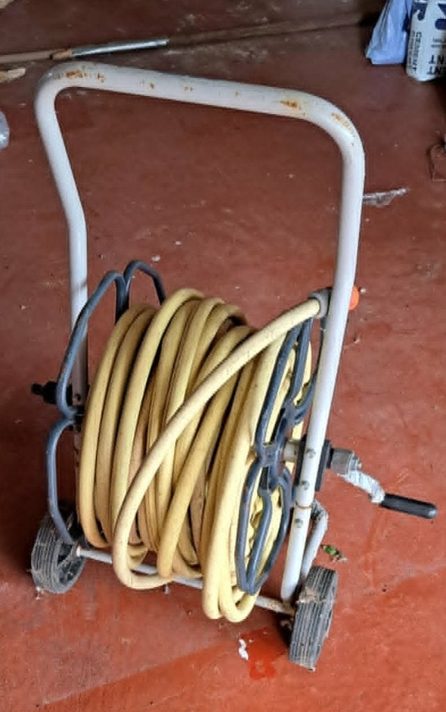 tuinslang met haspel, Ophalen, Gebruikt, Tuinslang