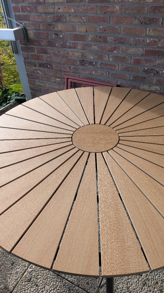 Table de jardin RANGSTRUP Ø110 naturel/noir, Enlèvement, Comme neuf, Rond, Bois