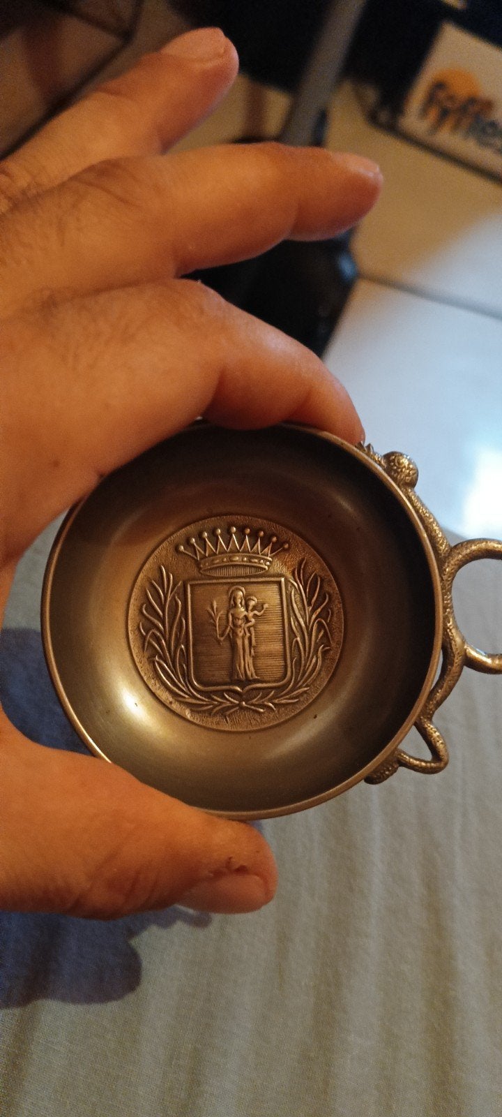 tinnen potje voor wijnproeverij., Antiek en Kunst, Ophalen of Verzenden