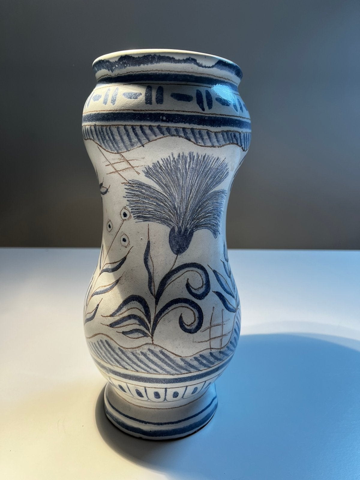VTG Albarello vaas naar XVIIe E model Portugal majolica pot, Ophalen of Verzenden
