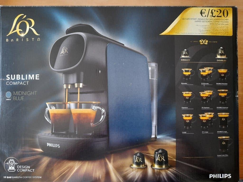 L´or barista sublime compact/koffiemachine/machine à café, Ophalen, 2 tot 4 kopjes, Koffiepads en cups, Afneembaar waterreservoir