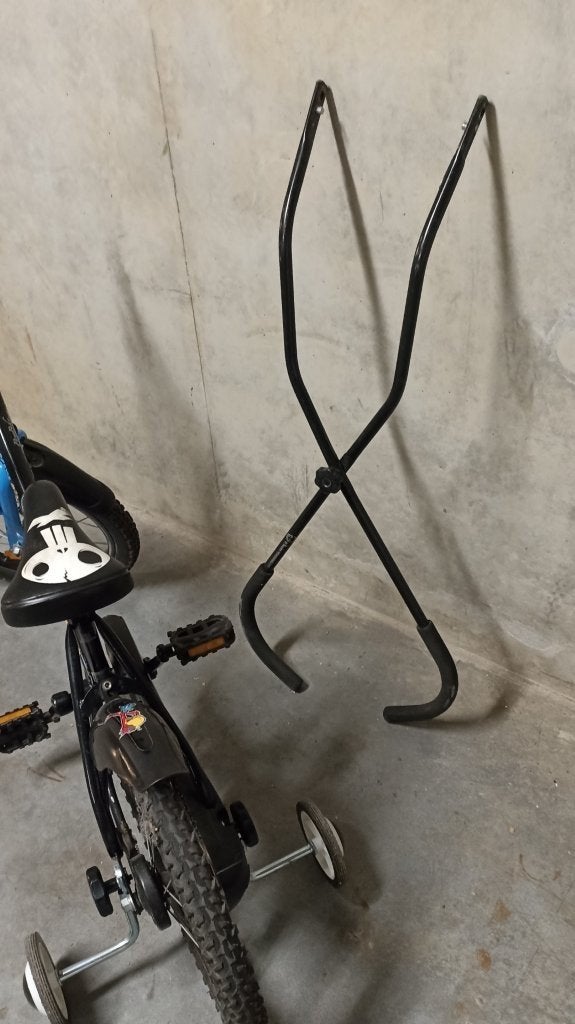 14 inch fiets met klein wiel en leerhandvat, Ophalen, Zijwieltjes, Gebruikt, Minder dan 16 inch