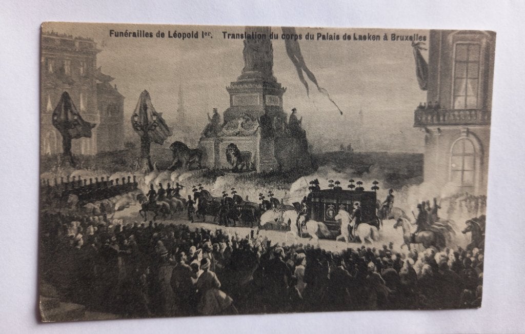 Anciennes Cartes Postales / funérailles de Léopold 1er, Enlèvement