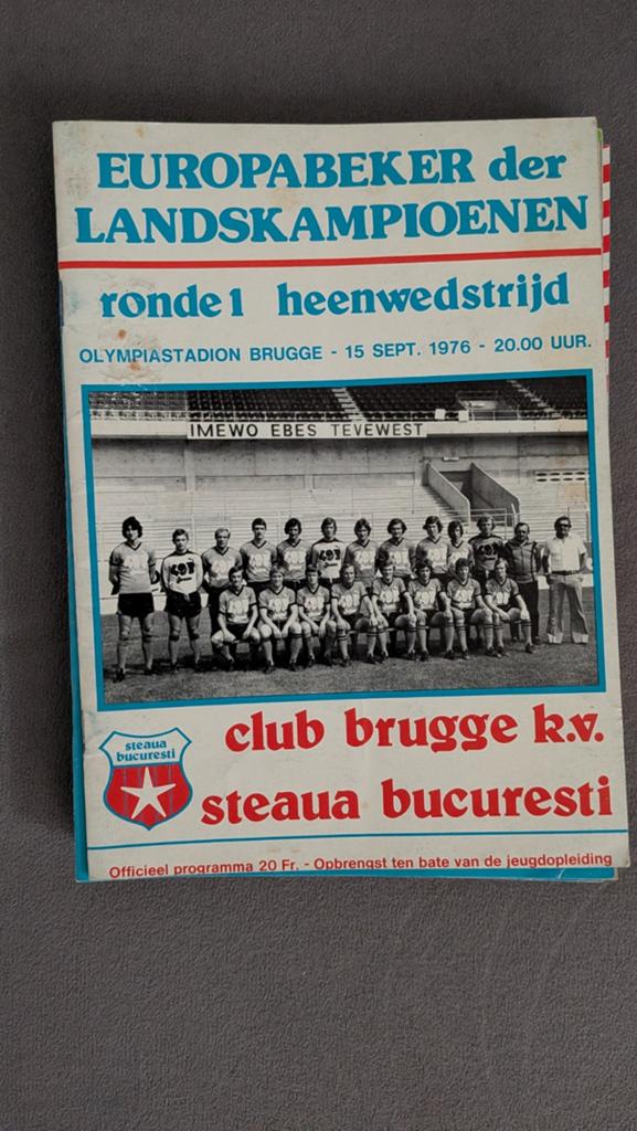 Programmaboekje Club Brugge - Steaua Bucuresti 15/09/1976, Verzamelen, Ophalen of Verzenden, Gebruikt, Boek of Tijdschrift
