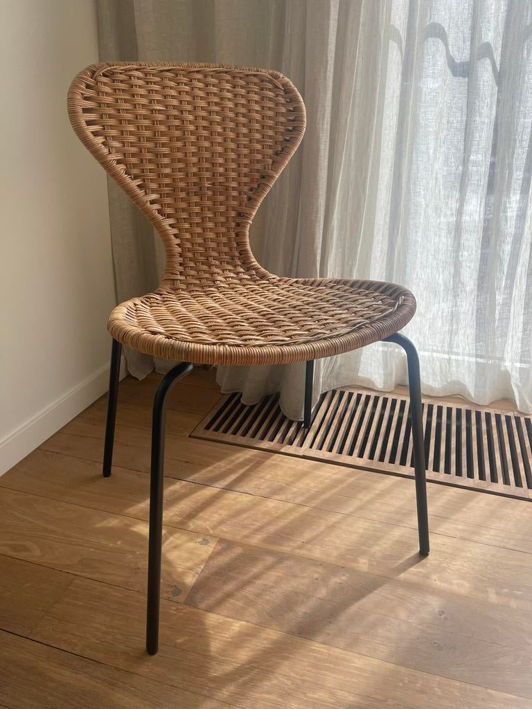 6 stoelen eettafel rotan, Ophalen, Zo goed als nieuw