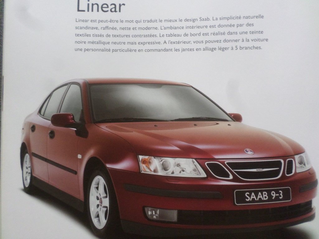 Brochure de la berline sport Saab 9³ 93 2003, Enlèvement ou Envoi