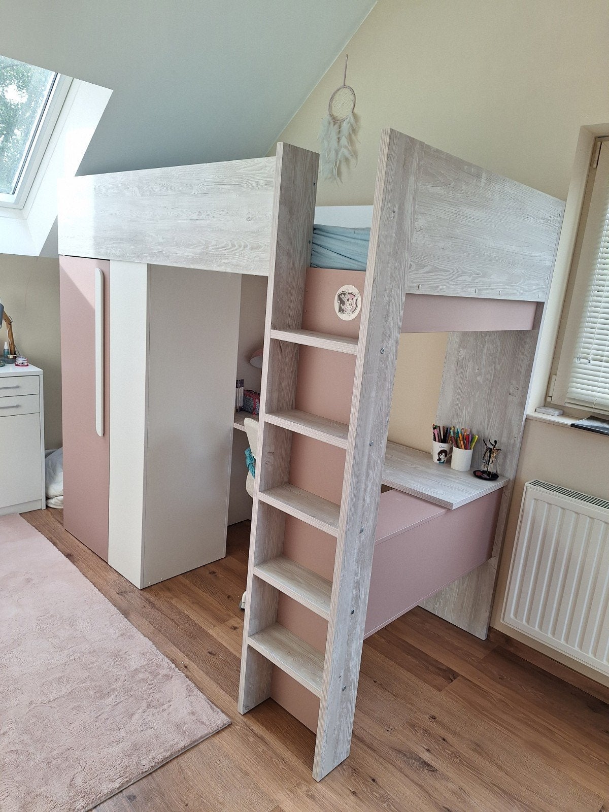 Studio - Combi Lit/Bureau/Garde robe, Maison & Meubles, Enlèvement, Comme neuf, Une personne, Cascina/Rose
