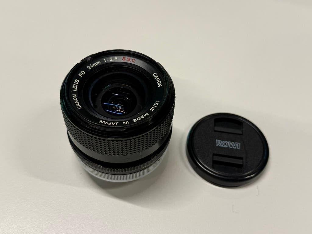Canon FD 24mm f/2.8 S.S.C. + adaptateur Fotodiox Pro FD-EOS, Canon, Mise au point manuelle, Enlèvement, Utilisé
