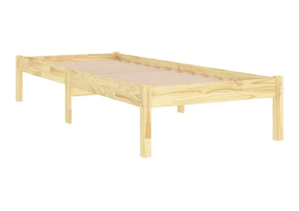Lit 1 personne 90/200 cm vida xl et sommier ikea, 90 cm, Beige, Une personne, Enlèvement