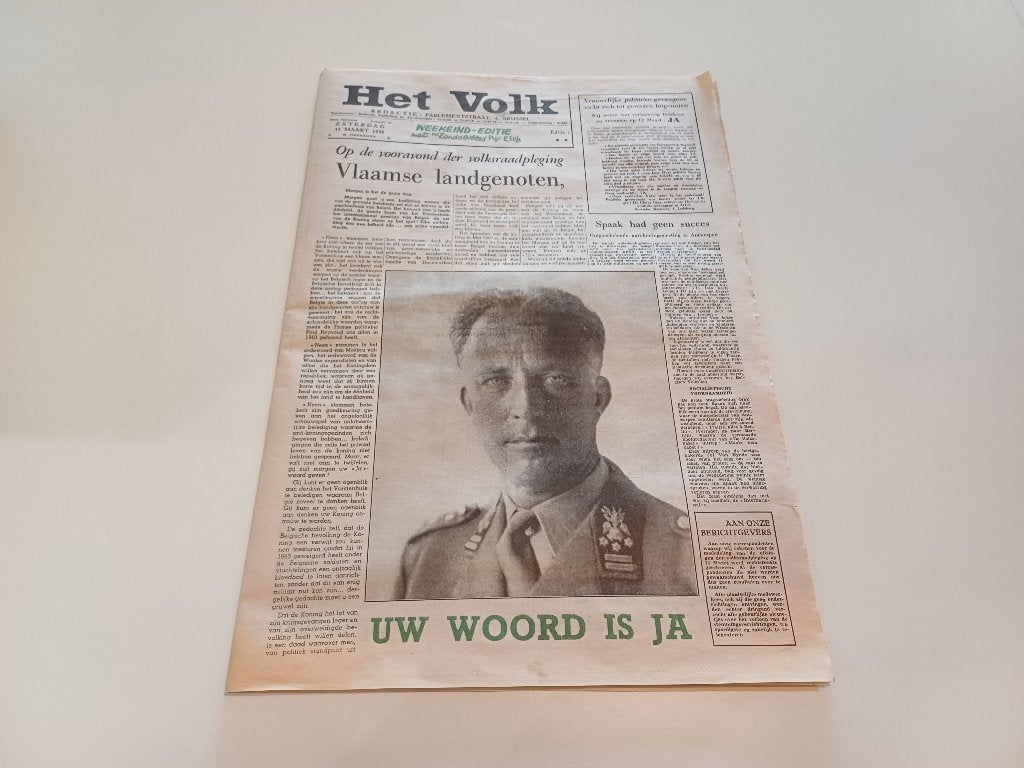Historische pers koningskwestie 1950 +verloving Fabiola 1960, Ophalen of Verzenden, Gelezen, Krant