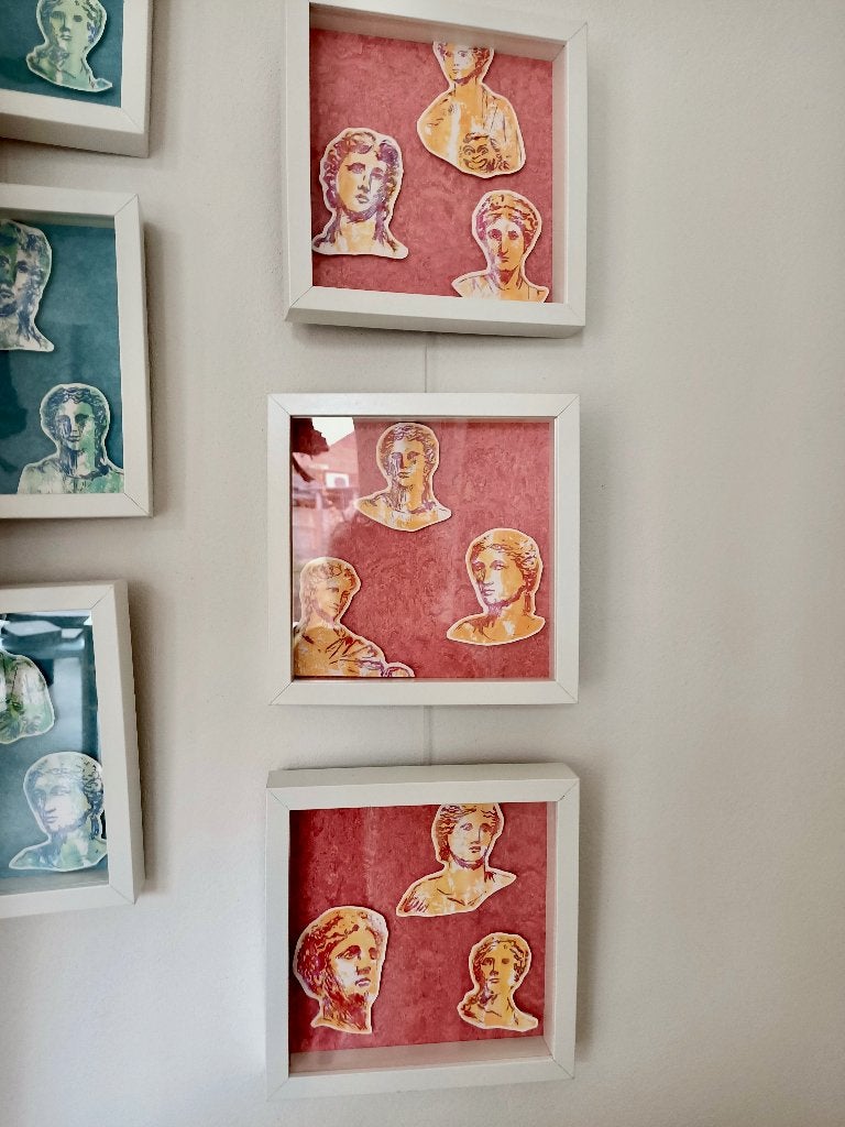 zeefdrukken Griekse Muzen, Antiquités & Art, Enlèvement, Sérigraphie