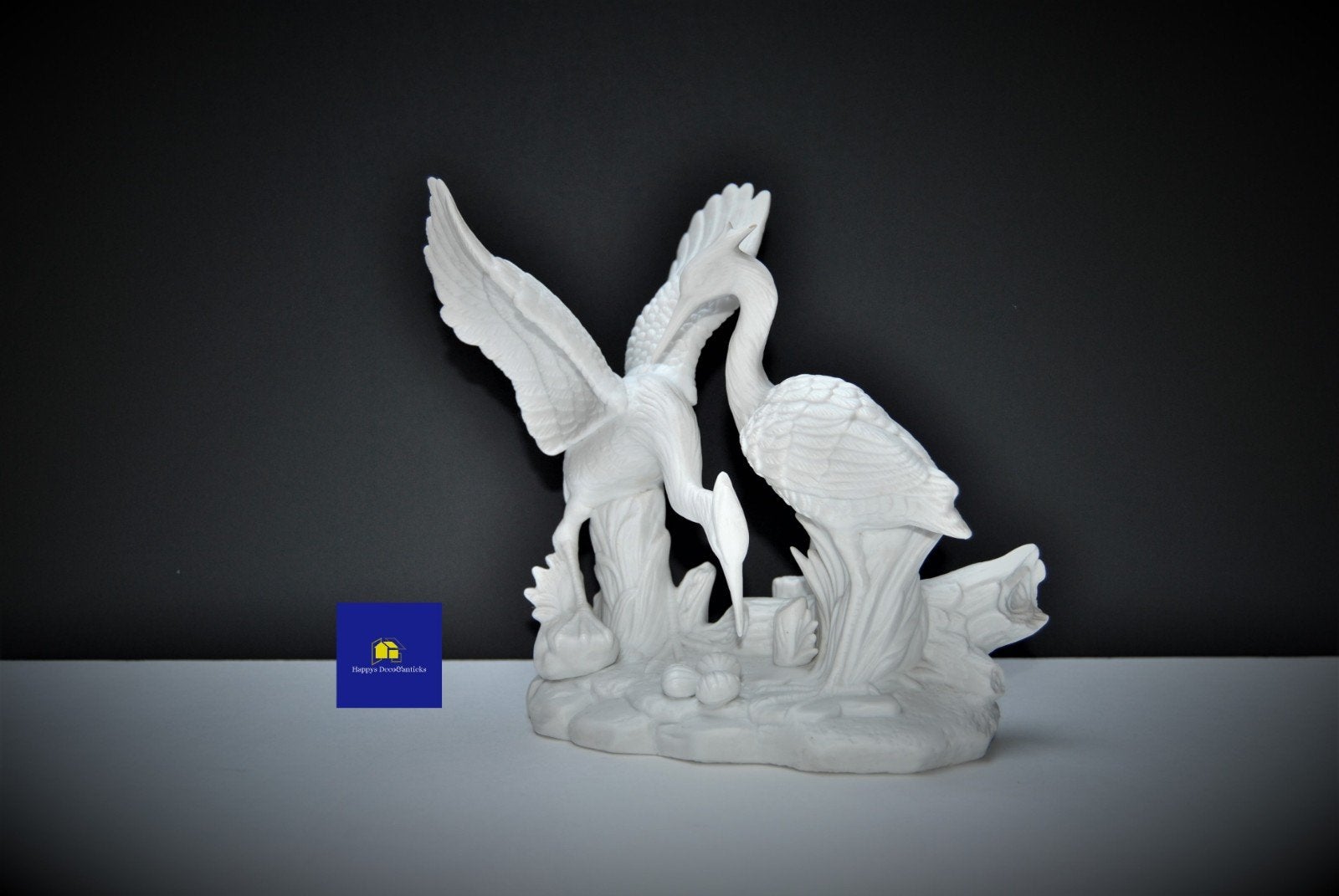 Vintage beeldje  ( reigers), Collections, Statues & Figurines, Enlèvement, Comme neuf, Animal