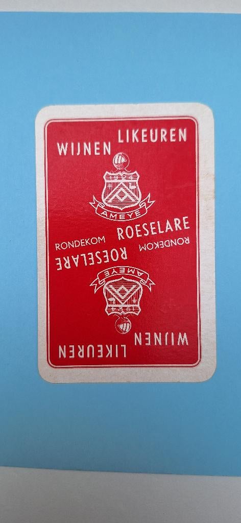 Speelkaart Roeselare_likeuren_rood_210, Verzamelen, Speelkaarten, Jokers en Kwartetten, Gebruikt, Speelkaart(en), Ophalen of Verzenden