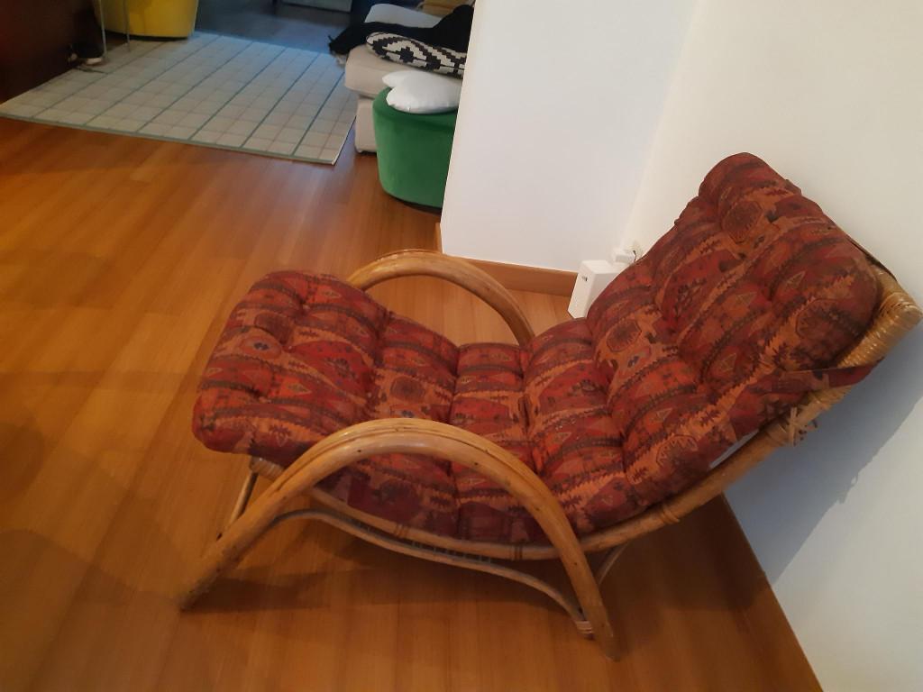 Fauteuil en rotin, 100 à 125 cm, Osier ou Rotin, Comme neuf, Enlèvement