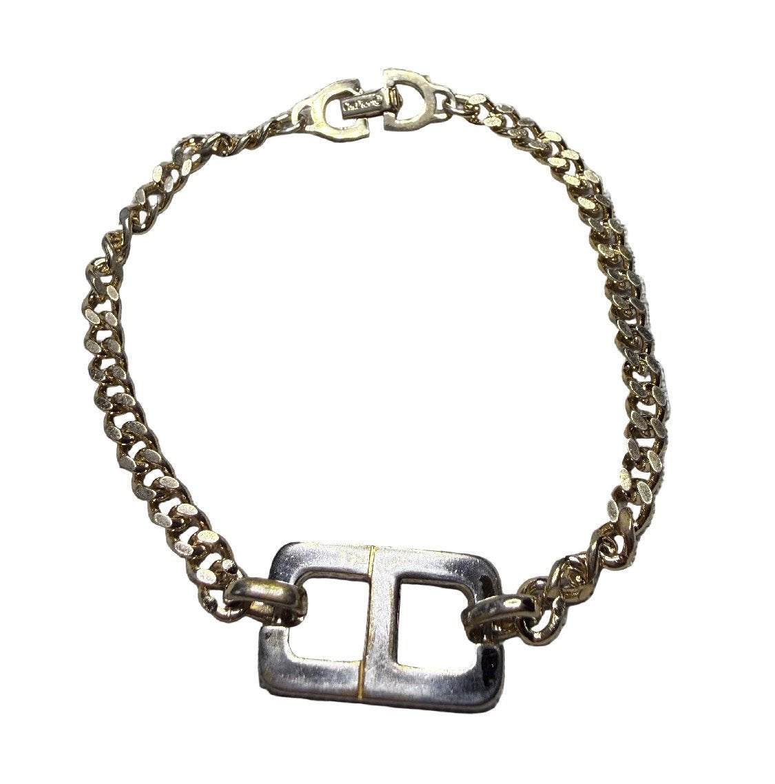Vintage 1980 bracelet Christian Dior plaque or, Bijoux, Sacs & Beauté, Bracelets, Enlèvement ou Envoi, Utilisé, Jaune, Or