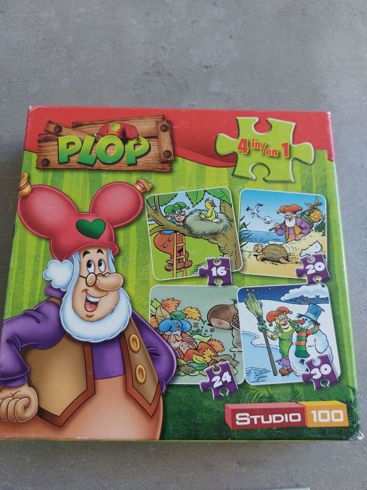 Plop 4 in 1 puzzel, Kinderen en Baby's, Ophalen of Verzenden, 10 tot 50 stukjes, Gebruikt, 2 tot 4 jaar