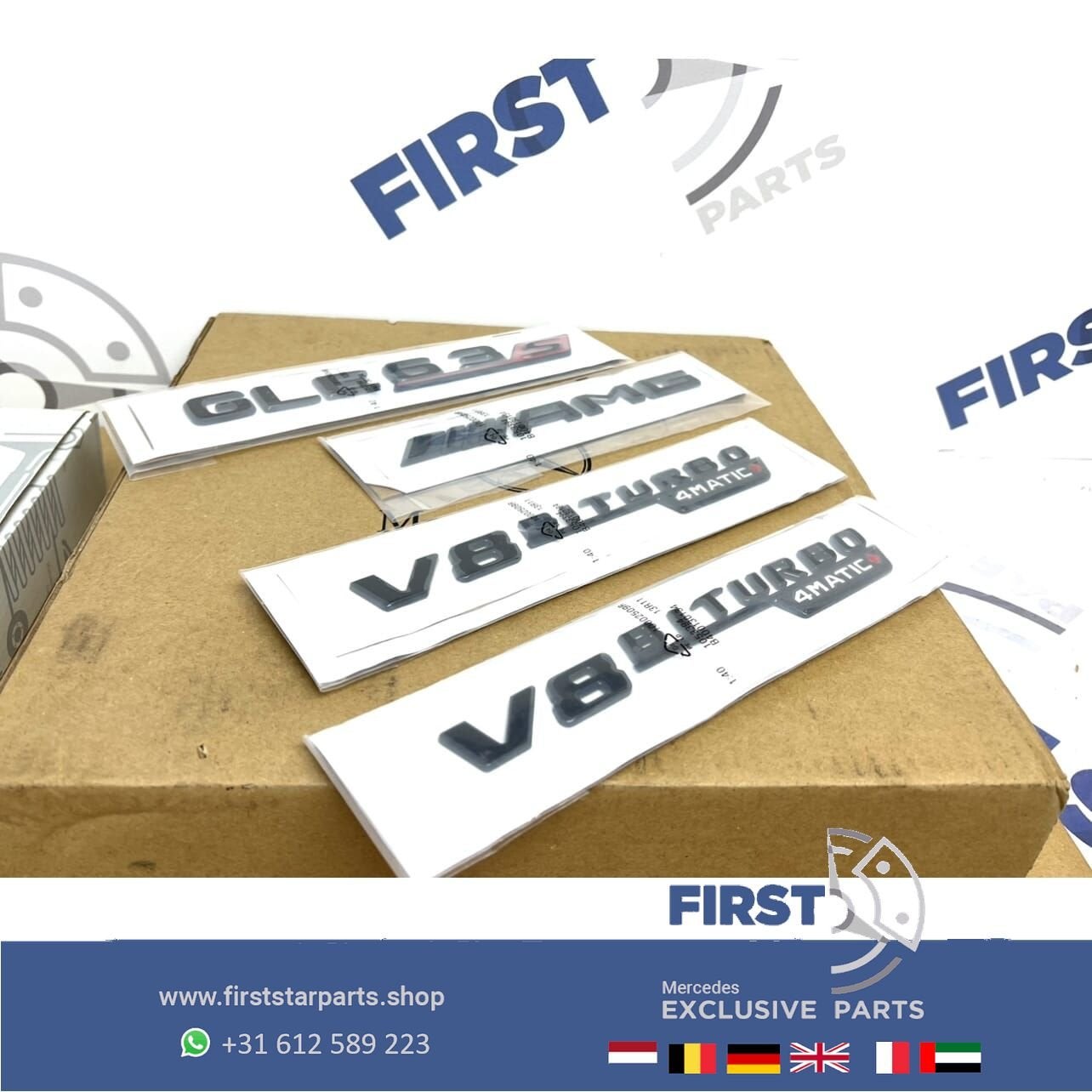 W166 C292 V167 C167 GLE 63 AMG LOGO SET ZWART EMBLEMEN Merce, Gebruikt, -, Ophalen of Verzenden, -