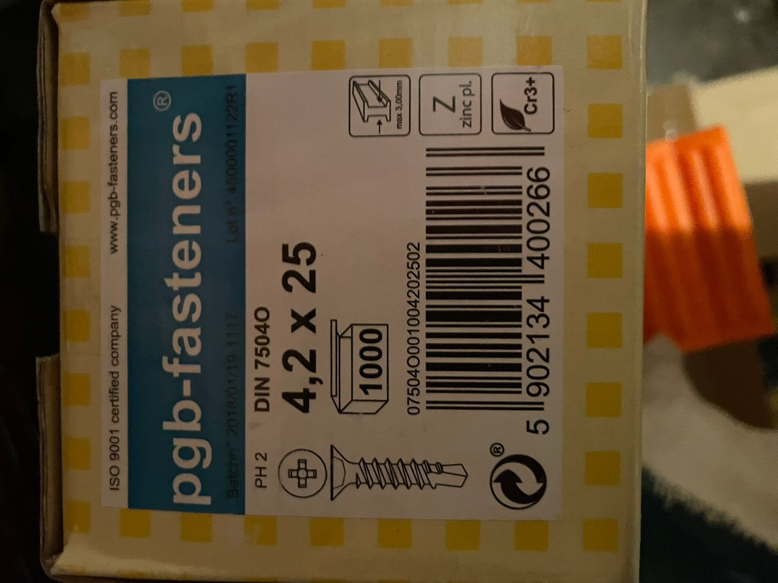 Zelftappende schroefjes, Bricolage & Construction, Enlèvement ou Envoi, Neuf, Moins de 50 mm, Vis
