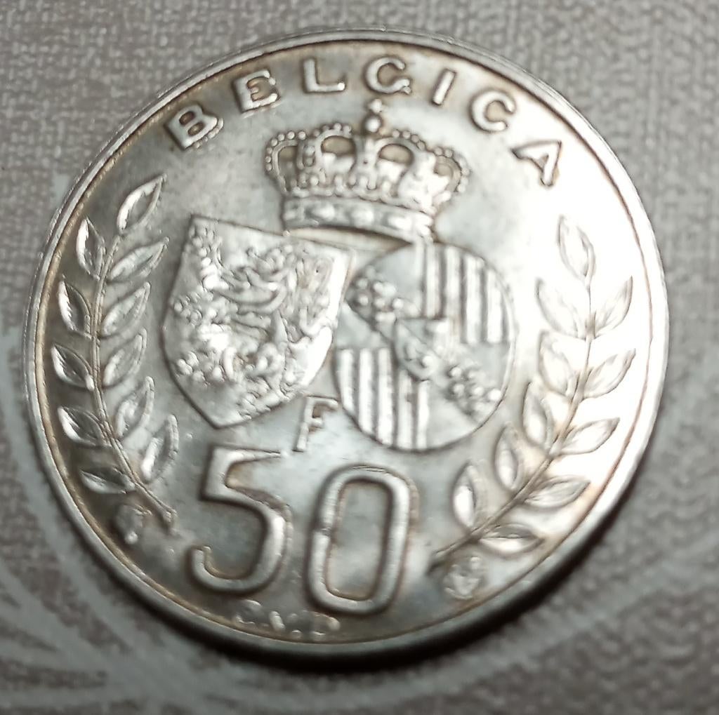 Pièce de 50 francs  de 1960 mariage Baudouin et Fabiola, Postzegels en Munten, Munten | België, Ophalen, Setje, Zilver, Zilver
