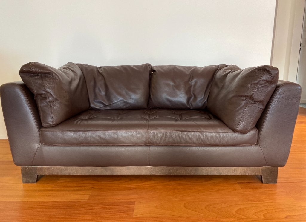 Canapé en cuir Roche Bobois, Huis en Inrichting, Ophalen, 150 tot 200 cm, Tweepersoons, Zo goed als nieuw